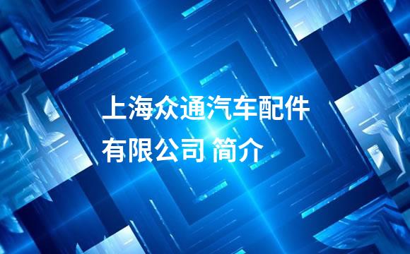 上海众通汽车配件有限公司 简介